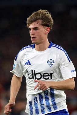 Roma, İtalya 2.03.2025: Como 'dan Nico Paz Martinez İtalya Futbol Şampiyonası sırasında Serie A Enilive 2024-2025 AS Roma - Como 1907 Roma Olimpico Stadyumu karşılaşmasında