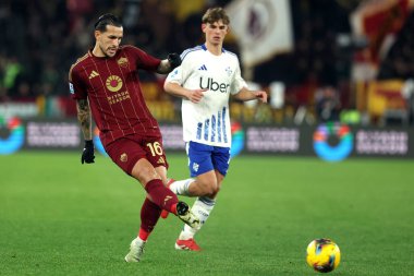 Rome, Italy 2.03.2025 :  Leandro Paredes of Roma during Italian football championship Serie A Enilive 2024-2025  match AS Roma vs Como 1907 at Stadio Olimpico in Rome clipart