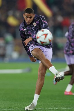 Roma, İtalya 6.03.2025: Bilbao 'dan Maroan Sannadi, Uefa Avrupa Ligi 2024-2025, 16. Round, AS Romanlar Atletizm Kulübü Bilbao' ya karşı Roma Olimpiyat Stadyumu 'nda oynanan futbol karşılaşmasında görev aldı..