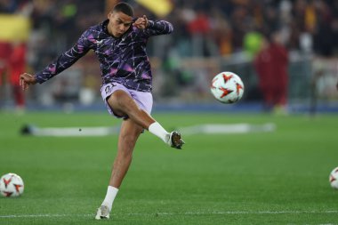 Roma, İtalya 6.03.2025: Uefa Avrupa Ligi 2024-2025, 16. Round, AS Romanlar ve Athletic Club Bilbao arasındaki futbol karşılaşması Roma Olimpiyat Stadyumu 'nda görüldü..