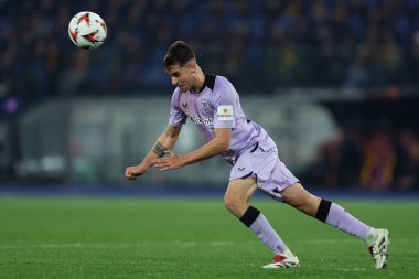 Roma, İtalya 6.03.2025: Bilbao takımından Yeray Alvarez, Uefa Avrupa Ligi 2024-2025, 16. Round, AS Romanlar ve Athletic Club Bilbao arasında Roma Olimpiyat Stadyumu 'nda oynanan futbol karşılaşmasında görev aldı..