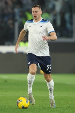 Roma, İtalya 10.03.2025: Lazio 'lu Adam Marusiç İtalya Futbol Şampiyonası Serie A Enilive 2024-2025 karşılaşmasında Roma' daki Stadio Olimpico 'da SS Lazio' ya karşı Udinese Calcio maçında iş başında görüldü