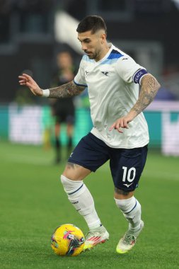 Roma, İtalya 10.03.2025: Lazio 'lu Mattia Zaccagni İtalyan futbol şampiyonası Serie A Enilive 2024-2025 karşılaşmasında Roma' daki Stadio Olimpico 'da SS Lazio' ya karşı Udinese Calcio karşılaşmasında görev aldı