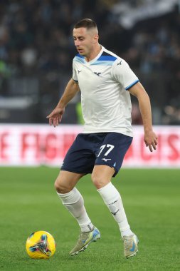 Roma, İtalya 10.03.2025: Lazio 'lu Adam Marusiç İtalya Futbol Şampiyonası Serie A Enilive 2024-2025 karşılaşmasında Roma' daki Stadio Olimpico 'da SS Lazio' ya karşı Udinese Calcio maçında iş başında görüldü