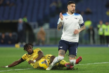 Roma, İtalya 10.03.2025: Roma 'da Stadio Olimpico' da oynanan SS Lazio - Udinese Calcio maçında İtalya Futbol Şampiyonası 'nda oynanan Serie A Enilive 2024-2025 karşılaşmasında görülüyor.