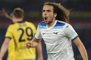 Roma, İtalya 10.03.2025: Lazio 'lu Matteo Guendouzi İtalyan futbol şampiyonası Serie A Enilive 2024-2025 karşılaşmasında Roma' daki Stadio Olimpico 'da SS Lazio' ya karşı Udinese Calcio karşılaşmasında rol aldı