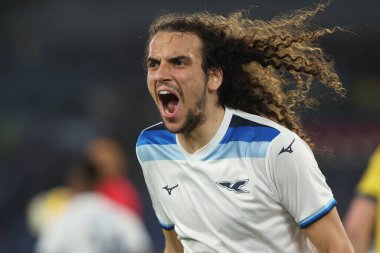Roma, İtalya 10.03.2025: Lazio 'lu Matteo Guendouzi İtalyan futbol şampiyonası Serie A Enilive 2024-2025 karşılaşmasında Roma' daki Stadio Olimpico 'da SS Lazio' ya karşı Udinese Calcio karşılaşmasında rol aldı