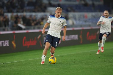Roma, İtalya 10.03.2025: Roma 'da Stadio Olimpico' da oynanan SS Lazio - Udinese Calcio maçında İtalya Futbol Şampiyonası 'nda oynanan Serie A Enilive 2024-2025 karşılaşmasında görülüyor.