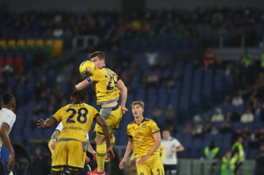 Roma, İtalya 10.03.2025: Roma 'da Stadio Olimpico' da oynanan SS Lazio - Udinese Calcio maçında İtalya Futbol Şampiyonası 'nda oynanan Serie A Enilive 2024-2025 karşılaşmasında görülüyor.