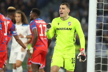 Roma, İtalya 13.03.2025: Viktoria 'lı Martin Jedlicka Uefa Avrupa Ligi 2024-2025, 16. tur karşılaşmasında Roma' daki Olimpiyat Stadyumu 'nda SS Lazio ile Viktoria Plzen arasındaki maçta görüldü..