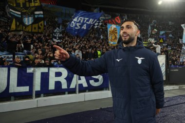 Roma, İtalya 13.03.2025: Lazio 'lu Taty Castellanos 2024-2025 Uefa Avrupa Ligi' nin 16. turu sonunda Roma 'daki Olimpiyat Stadyumu' nda SS Lazio ile Viktoria Plzen arasında oynanan karşılaşmada zaferi kutladı..
