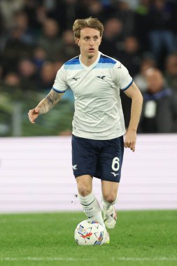 Roma, İtalya 31.03.2025: İtalyan futbolu şampiyonluğu sırasında Nicolo Rovella Serie A Enilive 2024-2025 karşılaşmasında SS Lazio Torino FC 'ye karşı Roma' daki Stadio Olimpico 'da