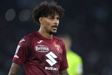 Roma, İtalya 31.03.2025: Torino 'lu Valentino Lazaro İtalya futbol şampiyonluğu sırasında Serie A Enilive 2024-2025 karşılaşmasında SS Lazio Torino FC' ye karşı Roma 'daki Stadio Olimpico' da