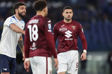 Roma, İtalya 31.03.2025: İtalya Futbol Şampiyonası sırasında Torino 'dan Antonio Sanabria Serie A Enilive 2024-2025 karşılaşmasında SS Lazio Torino FC' ye karşı Roma 'daki Stadio Olimpico' da