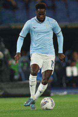 Roma, İtalya 28.4.2025: Lazio 'lu Boulaye Dia İtalya Futbol Şampiyonası sırasında Serie A Enilive 2024-2025 Derby maçı sırasında SS Lazio ile Parma Calcio 1913 Roma' daki Stadio Olimpico karşılaşmasında.