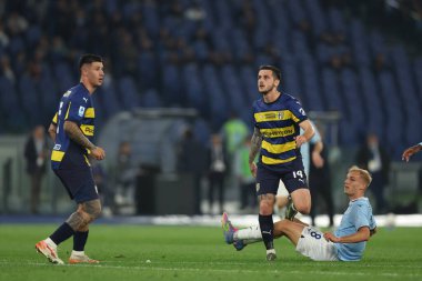 Roma, İtalya 28.4.2025: İtalya futbol şampiyonluğu sırasında Serie A Enilive 2024-2025 derby karşılaşması sırasında SS Lazio - Parma Calcio 1913 Roma 'daki Stadio Olimpico' da oynandı..