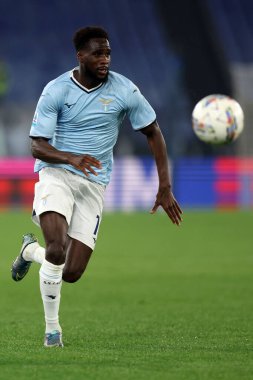 Roma, İtalya 28.4.2025: Lazio 'lu Boulaye Dia İtalya Futbol Şampiyonası sırasında Serie A Enilive 2024-2025 Derby maçı sırasında SS Lazio ile Parma Calcio 1913 Roma' daki Stadio Olimpico karşılaşmasında.