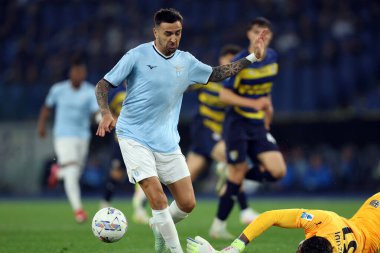 Roma, İtalya 28.4.2025: Lazio 'lu Matias Vecino İtalya Futbol Şampiyonası sırasında Serie A Enilive 2024-2025 Derby karşılaşmasında SS Lazio - Parma Calcio 1913 Roma' daki Stadio Olimpico 'da karşılaşacak..