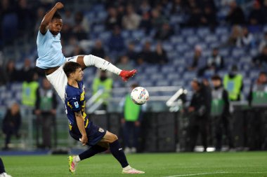 Roma, İtalya 28.4.2025: İtalya futbol şampiyonluğu sırasında Serie A Enilive 2024-2025 derby karşılaşması sırasında SS Lazio - Parma Calcio 1913 Roma 'daki Stadio Olimpico' da oynandı..