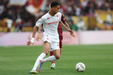 Roma, İtalya 04.05.2025: İtalya Futbol Şampiyonası sırasında Fiorentina 'dan Amir Richardson Serie A Enilive 2024-2025 Roma ACF Fiorentina' ya karşı Roma 'daki Stadio Olimpico' da oynanan karşılaşma.