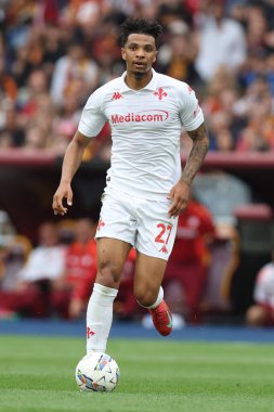 Roma, İtalya 04.05.2025: İtalya Futbol Şampiyonası sırasında Cher Ndour Serie A Enilive 2024-2025 Roma ACF Fiorentina 'ya karşı Roma' daki Stadio Olimpico 'da oynanan karşılaşma.