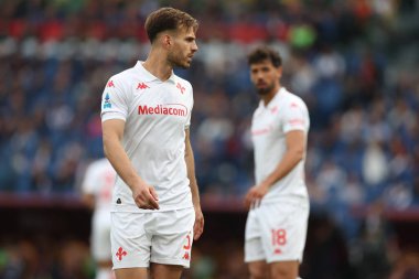 Roma, İtalya 04.05.2025: İtalya Futbol Şampiyonası sırasında Fiorentina Marin Pongraciç Serie A Enilive 2024-2025 Roma ACF Fiorentina 'ya karşı Roma' daki Stadio Olimpico 'da oynanan karşılaşma.
