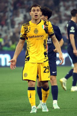 Münih, Almanya 31 Mayıs 2025: 2024-2025 UEFA Şampiyonlar Ligi Finali sırasında Münih 'teki Allianz Arena' da Paris Saint Germain ile Inter Milan arasında oynanan karşılaşma.