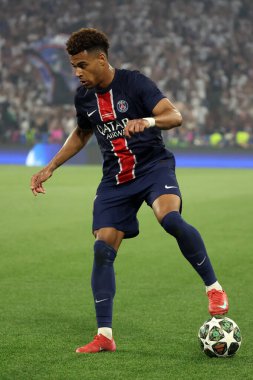 Münih, Almanya 31 Mayıs 2025: PSG 'den Desire Doue 2024-2025 UEFA Şampiyonlar Ligi final maçı sırasında Paris Saint Germain ile Inter Milan arasında Münih' teki Allianz Arena 'da oynanacak..