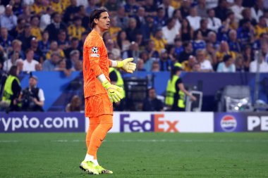 Münih, Almanya 31 Mayıs 2025: 2024-2025 UEFA Şampiyonlar Ligi Finali sırasında Münih 'teki Allianz Arena' da Paris Saint Germain ile Inter Milan arasında oynanan karşılaşma.