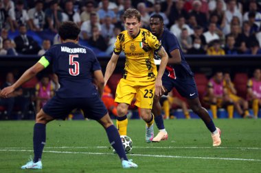 Münih, Almanya 31 Mayıs 2025: 2024-2025 UEFA Şampiyonlar Ligi Finali sırasında Münih 'teki Allianz Arena' da Paris Saint Germain ile Inter Milan arasında oynanan karşılaşma.