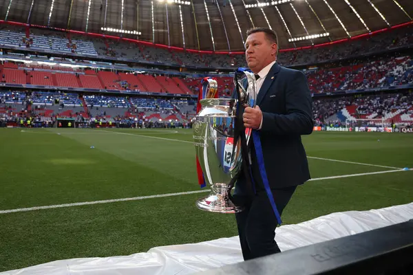 Münih, Almanya 31 Mayıs 2025: Kupa. 2024-2025 UEFA Şampiyonlar Ligi final maçı Paris Saint Germain ile Inter Milan arasında Münih 'teki Allianz Arena' da oynanacak..