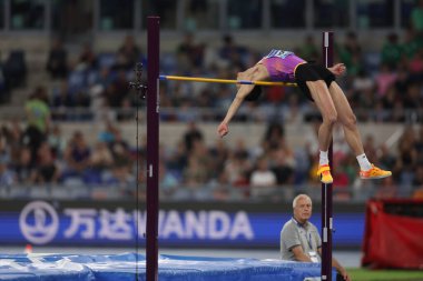 Roma, İtalya 6 Haziran 2025: Erkekler Yüksek Atlayışı, Woo Sanghyeok (KOR) Wanda Diamond Ligi Altın Gala Pietro Mennea 2025 Roma Olimpiyatları 'nda mücadele ediyor.