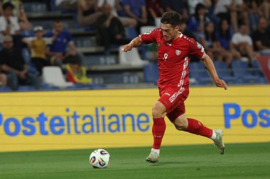 Reggio Emilia, İtalya 9 Haziran 2025: İtalyan Gianluigi Donnarumma 2026 Dünya Kupası ön eleme karşılaşmasında İtalya ile Moldova arasındaki Reggio Emilia stadyumunda, Stadio Citt del Tricolore Stadyumu. 