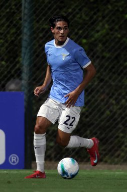 Formello, İtalya 20 Temmuz 2025: Lazio 'lu Matteo Cancellieri, Formello' daki Mirko Fersini Stadyumu 'nda oynanan dostluk karşılaşmasında Ss Lazio ile Ss Lazio arasında maç yaptı.