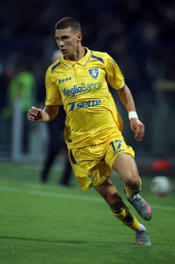 Frosinone, İtalya - 24 Ağustos 2025: Frosinone takımından Giorgi Kvernadze Frosinone 'nin Benito Stirpe Stadyumu' nda Frosinone Calcio ile US Avellino 1912 arasındaki 1..