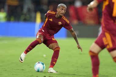Roma, İtalya - 23 Ağustos 2025: Roman Wesley Franca, Roma 'daki Olimpiyat Stadyumu' nda Roma - Bologna FC 1909 arasındaki Serie A Enilive 2025-2026 maçının birinci gününde görev başında görüldü.