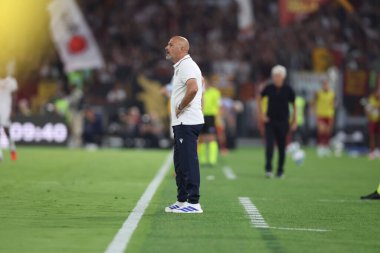 Roma, İtalya - 23 Ağustos 2025: Roma 'daki Olimpiyat Stadyumu' nda Roma - Bologna FC 1909 arasındaki Serie A Enilive 2025-2026 maçının 1. günü.