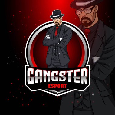 Gangster Gaming mascot logo clipart