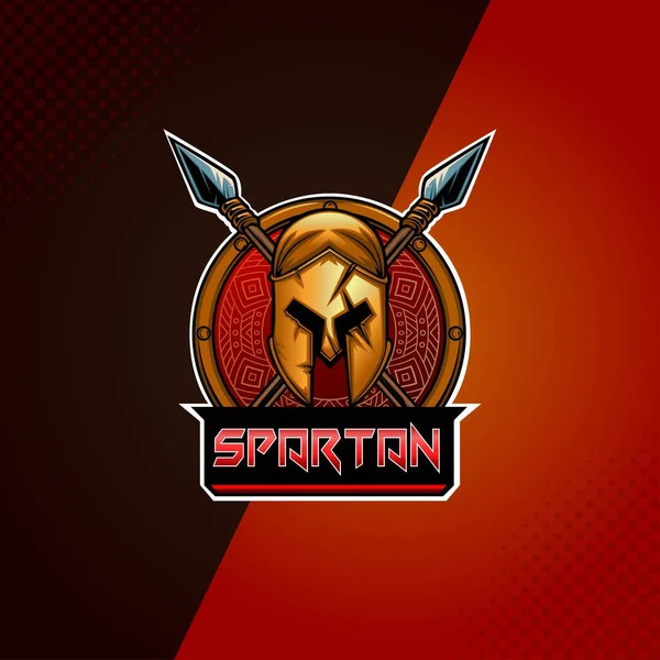 Spartan Κράνος Λογότυπο Spartan Κράνος Mascot Λογότυπο Σχεδιασμό Εικονογράφηση — Διανυσματικό Αρχείο
