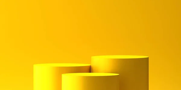 Εμφάνιση Κίτρινου Προϊόντος Για Παρουσίαση Προϊόντος — Φωτογραφία Αρχείου