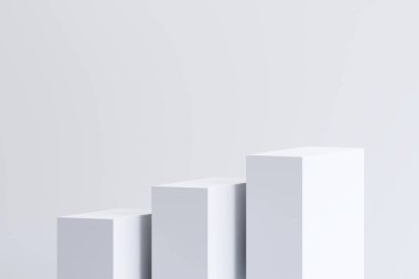 Ürün sunumu için en düşük geometrik beyaz ürün görüntüsü.