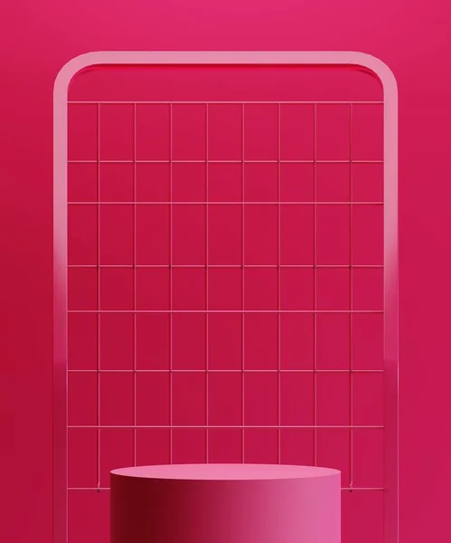 Verticale Minimale Levendige Magenta Kleur Product Display — Stockfoto
