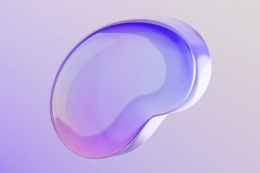 Yanardöner holografik renk arkaplanındaki konuşma baloncukları. 3B şekil sohbet balonu.