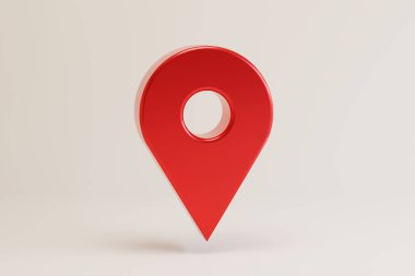 Kesme yolu ile konum haritası pin 3d simgesi.
