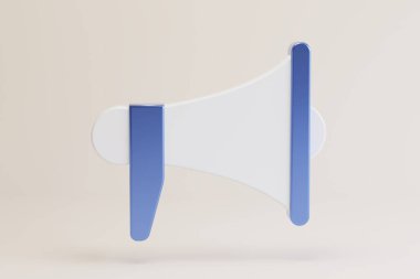 Kesme yolu ile duyuru megafon 3d simgesi.