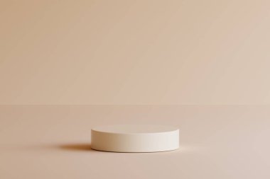 Sade bir arka planda basit yuvarlak bir sahnesi olan minimalist bir tasarım.