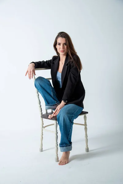 stock image beautiful young woman posing in studio