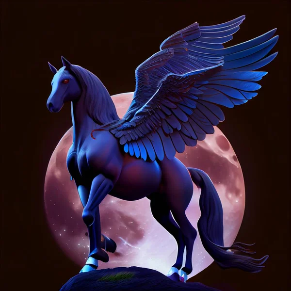 beautiful art illustration of horse in a fantasy-style