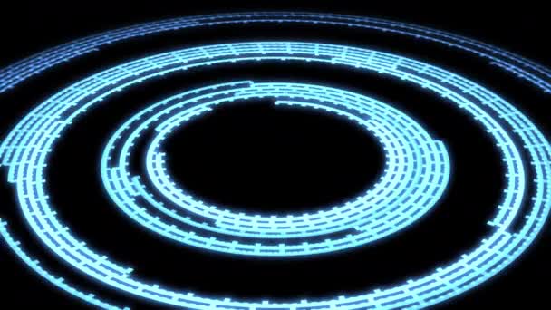 Świecący Neonowy Krąg Ciemnym Tle Animacji Utylizacja — Wideo stockowe