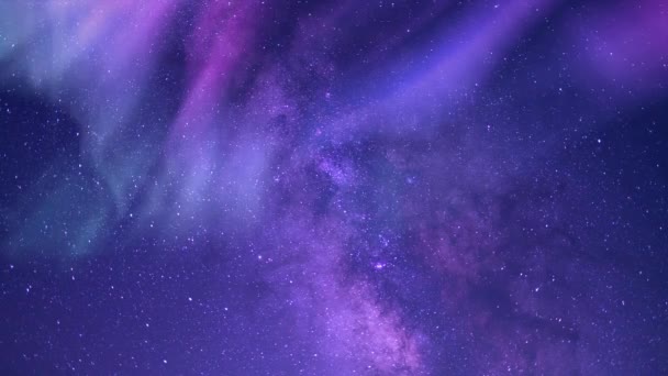 Aurora Vía Láctea Bucle Mágico Nocturno — Vídeos de Stock